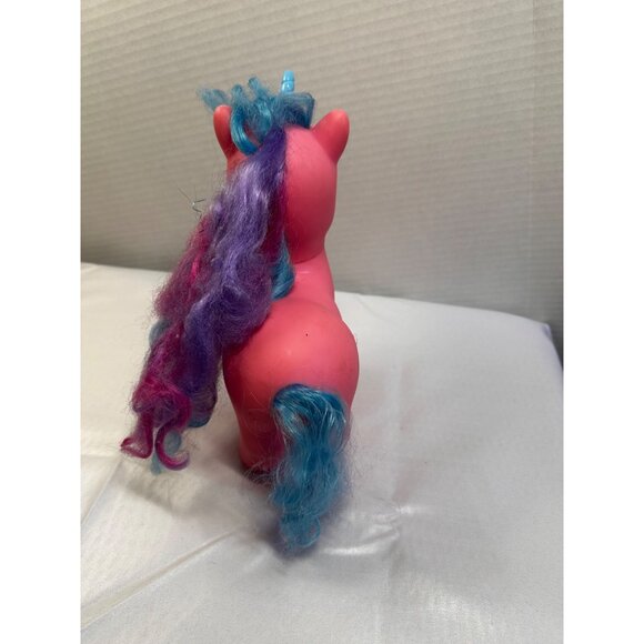 Vtg Gi Go Pony Wonderland Large Unicorn Pink blue horn Rainbow Cutie Mark READ - Picture 6 of 14